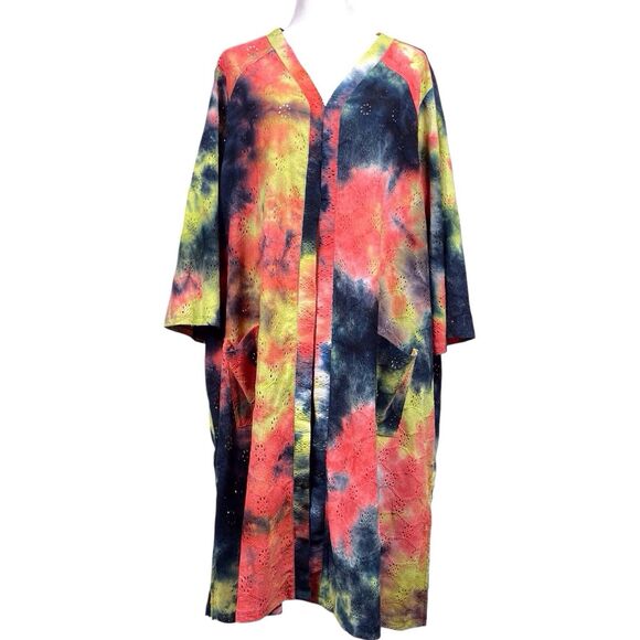 NWT LOGO by Lori Goldstein Tie-Dye Beach-to-Street Cover-Up Duster Size 2X - Picture 5 of 16